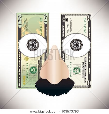 money used to make a funny face