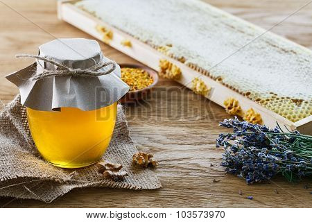Glass Jar Full Of Honey