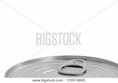 Tin Can Lid, Food Preserve Ringpull Canister Sealed Top, Large Detailed Isolated Macro Closeup Blank