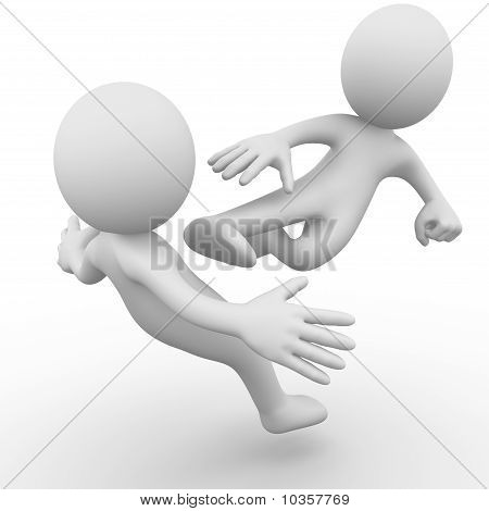 La lutte entre deux hommes