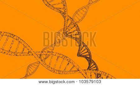 3D DNA strand with vibrant colors for genetics background
