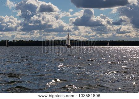 Sailboats On Lake