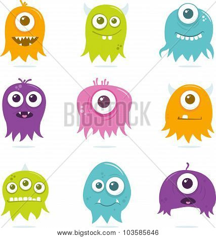 Cute Happy Flying Aliens Set