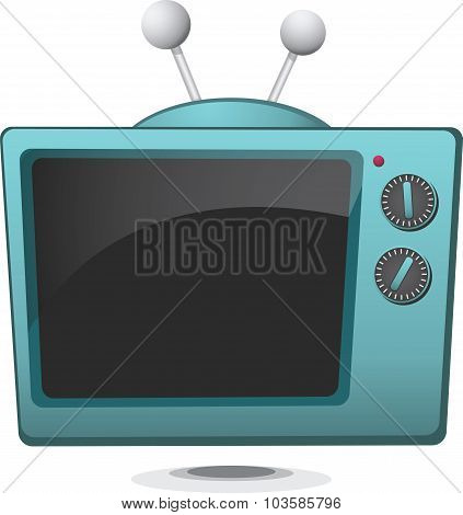 Simple Cartoon Retro Television Set
