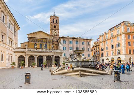 Trastevere Basilica Di Santa Maria In Rome, Italy