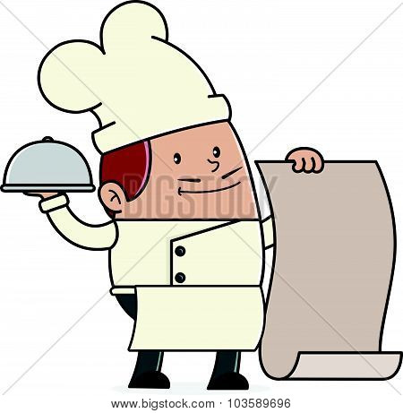 Chef serving food