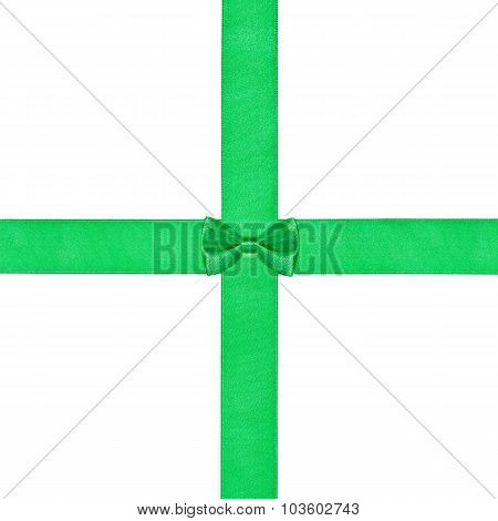 One Little Bow Knot On Two Crossing Satin Bands