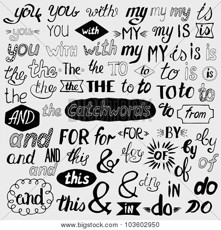 vector Hand Drawn Ampersands And Catchwords