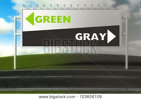 Conceptual Direction Signs Lead To Green Or Gray