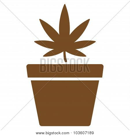 Cannabis Pot Flat Icon