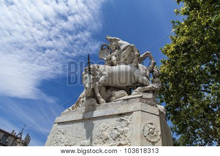 La Fontaine Des Licornes In Montpellier, France