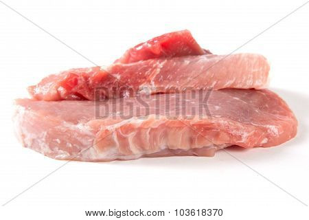 raw meat pork isolated on white background