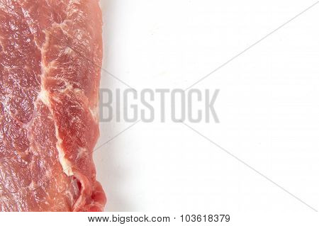 raw meat pork isolated on white background