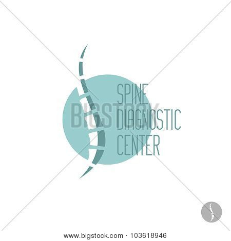 Spine Logo Template. Medical Diagnosctic, Care Sign.