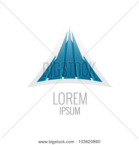 Construction Logo Template. Abstract Triangle Buiding Sign.