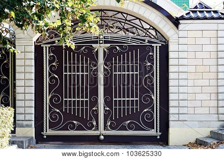 Wrought Iron Gate In The Arch.