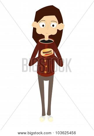 Girl with a hamburger