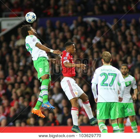 MANCHESTER, ENGLAND - SEPTEMBER 30 2015:  during the Champions League match between Manchester United and Vfl Wolfsburg at Old Trafford Stadium on September 30, 2015