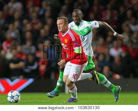 MANCHESTER, ENGLAND - SEPTEMBER 30 2015:  during the Champions League match between Manchester United and Vfl Wolfsburg at Old Trafford Stadium on September 30, 2015