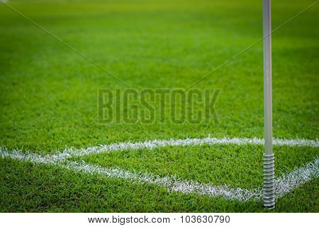 Green Grass Conner Of Football Field