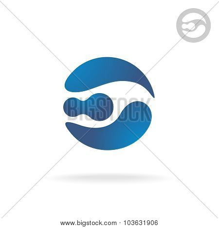 E Letter Globe Logo Template. Robot Head.