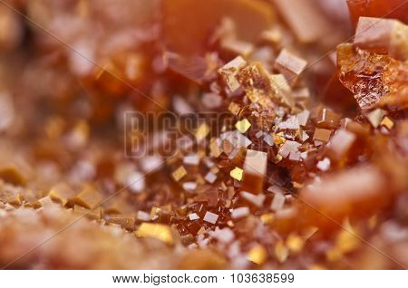 Crystals Vanadinite. Macro. Extreme Closeup