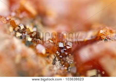 Crystals Vanadinite. Macro. Extreme Closeup