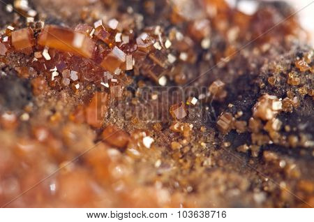 Crystals Vanadinite. Macro. Extreme Closeup