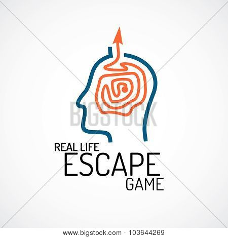 Real Life Escape Quest Game Logo Template
