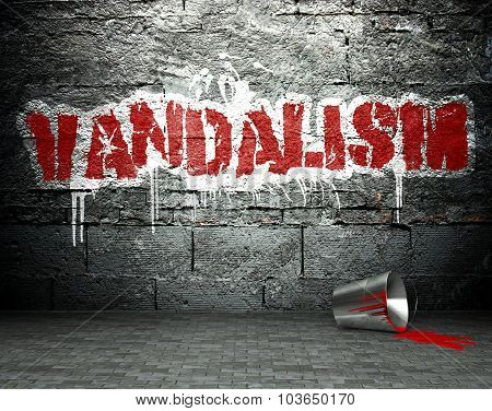 Graffiti Wall With Vandalism, Street Background
