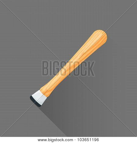 Vector Flat Style Barman Muddler Illustration Icon.