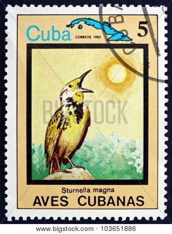 Postage Stamp Cuba 1983 The Eastern Meadowlark, Bird