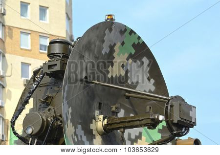 KIEV, UKRAINE - September 23, 2015:Old Soviet air-defense radar in the Kiev city