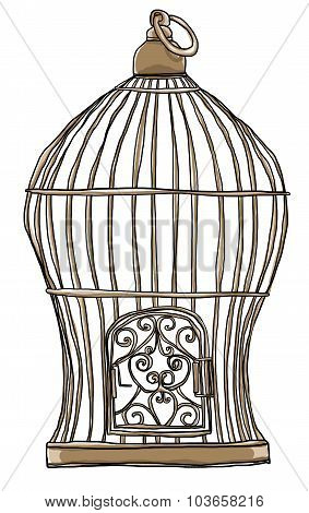 Old Bird Cage Art Cute