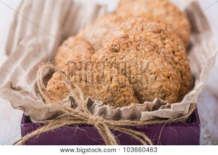 Homemade Wholemeal Cookies In Ecological Box