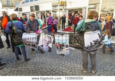 People Protest For The Welcome Culture For Refugees