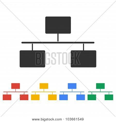 Local Area Network Icon. Flat