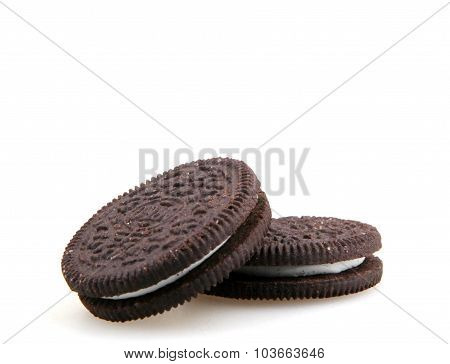 Aytos Bulgaria - October 04 2015: Oreo Isolated On White Background. Oreo Is A Sandwich Cookie Consi