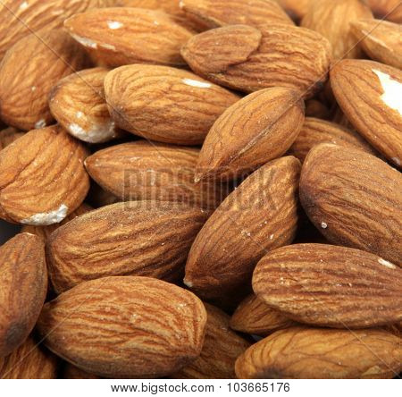 Close-up Of Almond Background. Stock Photo Image.