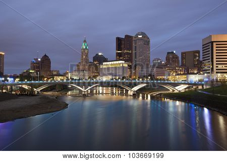 Columbus, Ohio along the Scioto river is the capital of the state.