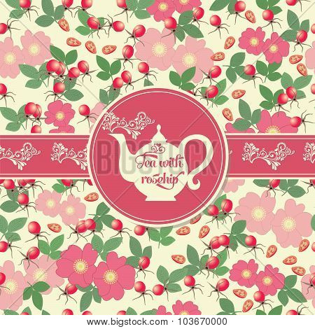 Pattern with rose hip