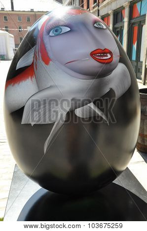 Display at The Faberge Big Egg Hunt in New York