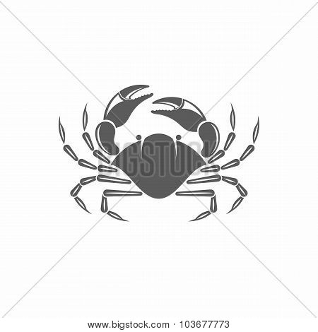 Black and white vector illustration crab - Illustration