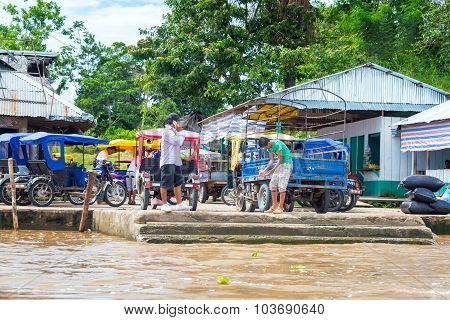 Rickshaws Near Iquitos, Peru