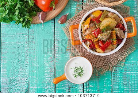 Stewed meat with vegetables