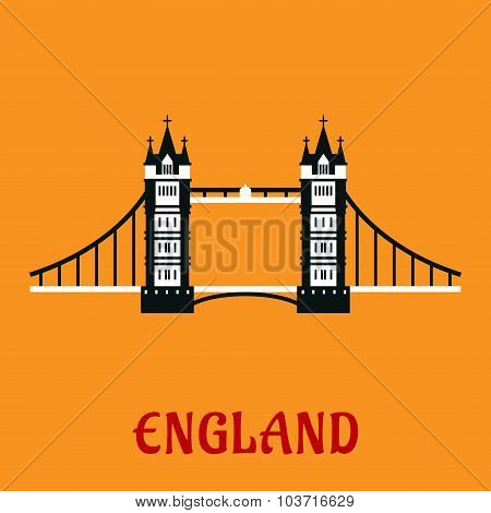Flat icon of Tower Bridge in London