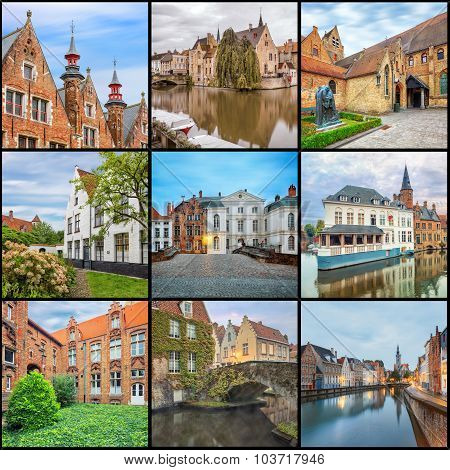 Brugge canals at sunrise