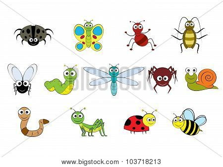Vector Cartoon-style Mini Beasts Illustration
