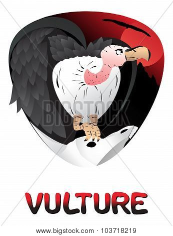 Illustration Of Cute Cartoon Vulture