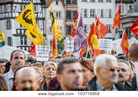 Demonstrators Protesting Against Turkish President Erdogan Policy